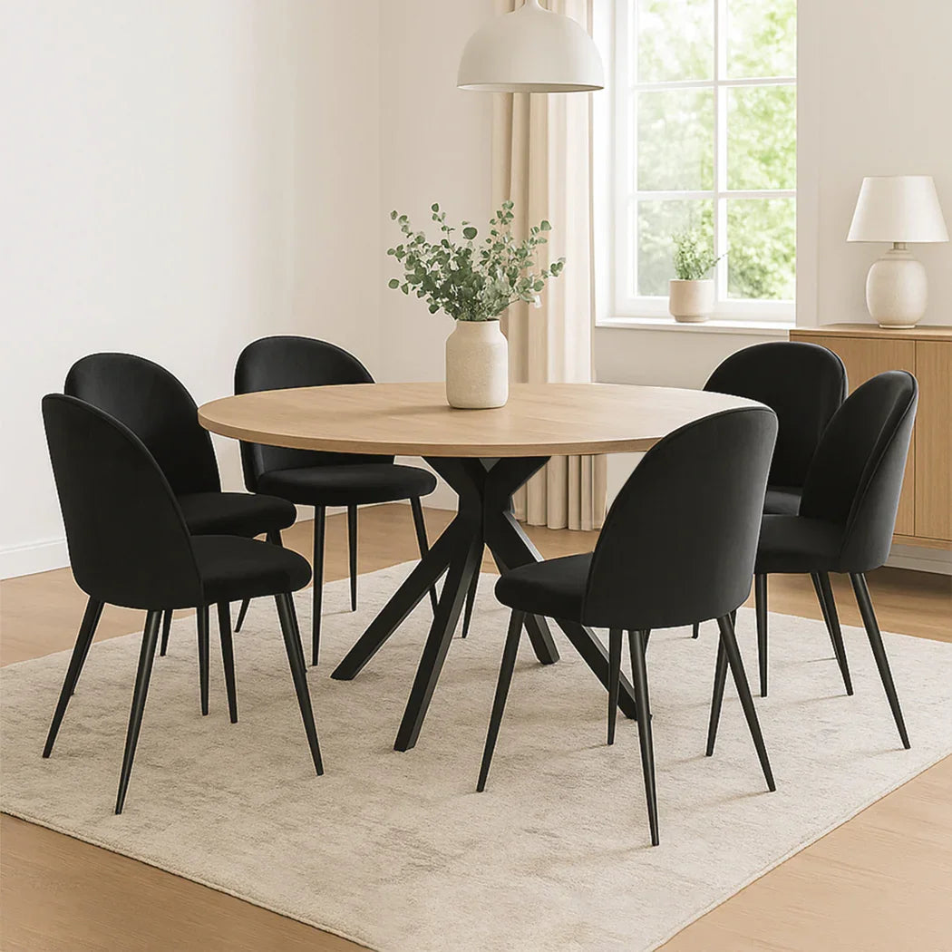 Levede 6x Dining Chairs Kitchen Cafe Black-2006732720369176583