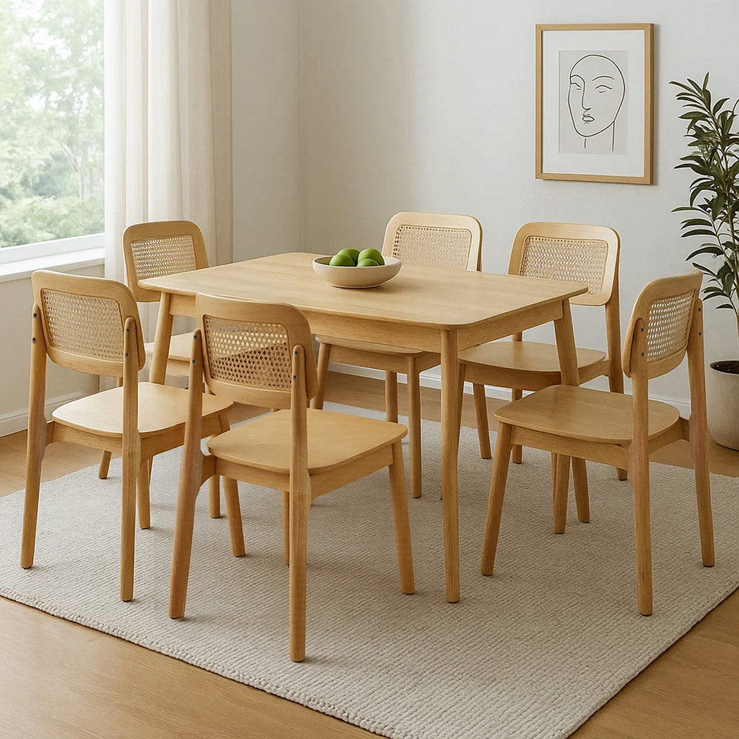 Levede 6x Rattan Dining Chair Wooden Kitchen Chair-2006733384067452935