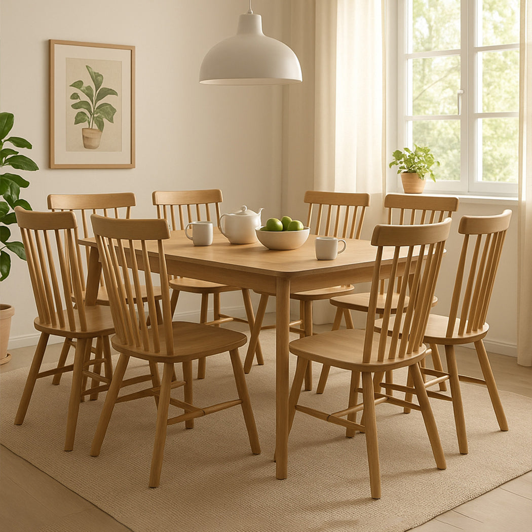 Levede 8x Dining Chairs Kitchen Windor Oak-2006732720021049351