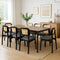 Levede Dining Chair Wood Rattan Armless Black x8-2029387212038213639