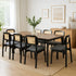 Levede Dining Chair Wood Rattan Armless Black x8-2029387212038213639