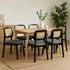 Levede Dining Chair Wood Rattan Armless Black x6-2029387211857858567