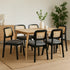Levede Dining Chair Wood Rattan Armless Black x6-2006732736341086215