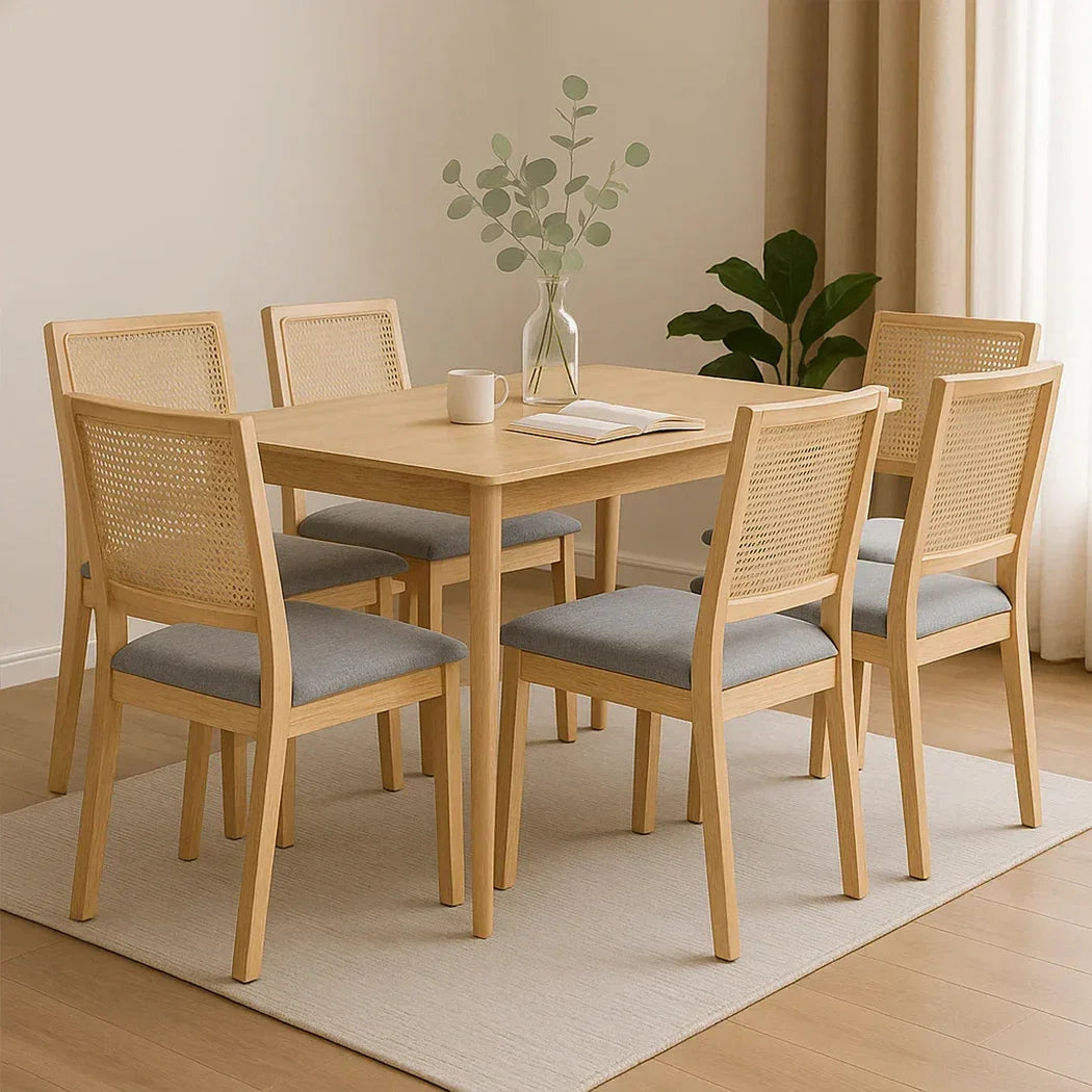 Levede 6XCane Dining Chair Rattan Armless Seat-2006732734734667783