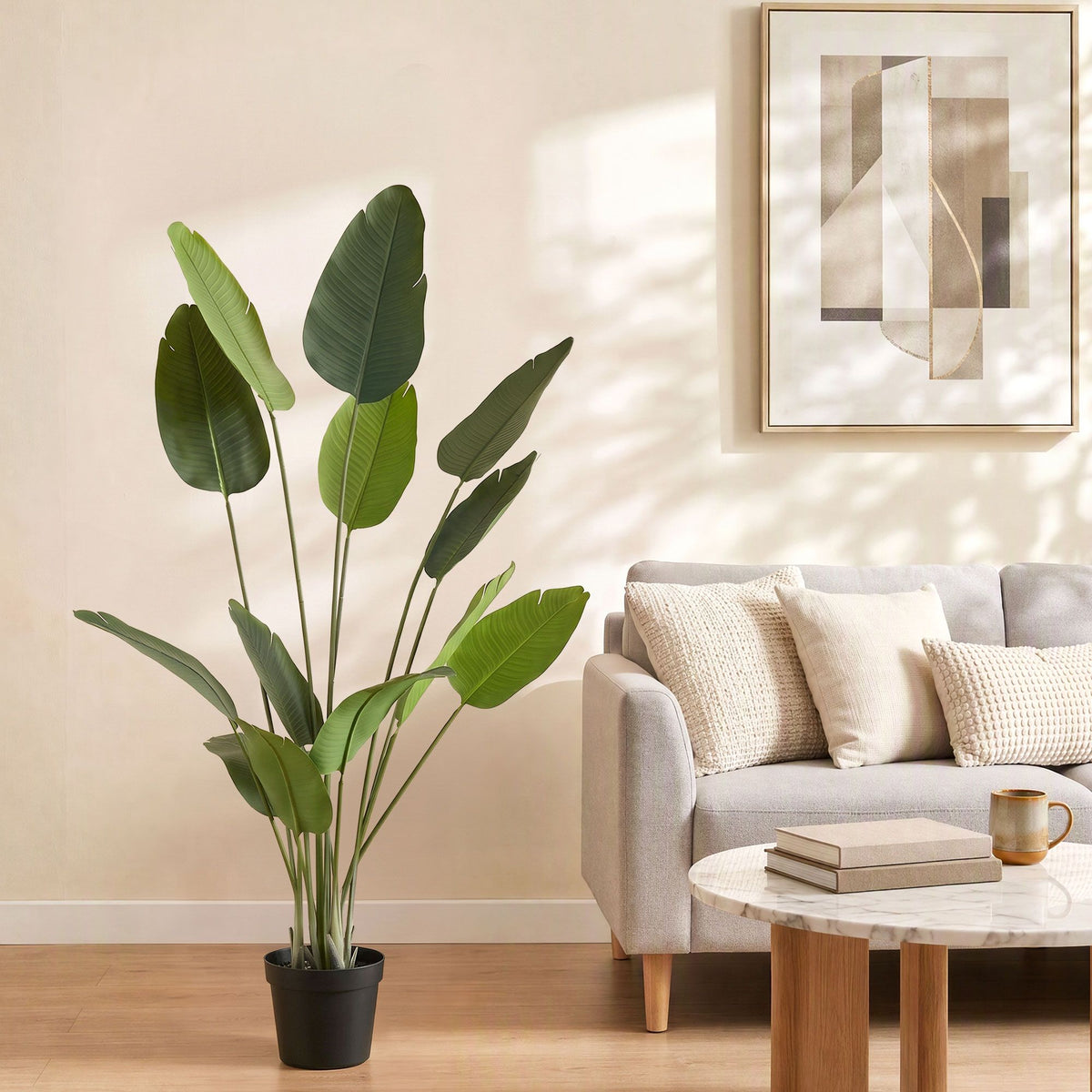 Artiss 150cm Artificial Bird of Paradise Plant Fake Indoor Tree Black Pot Decor