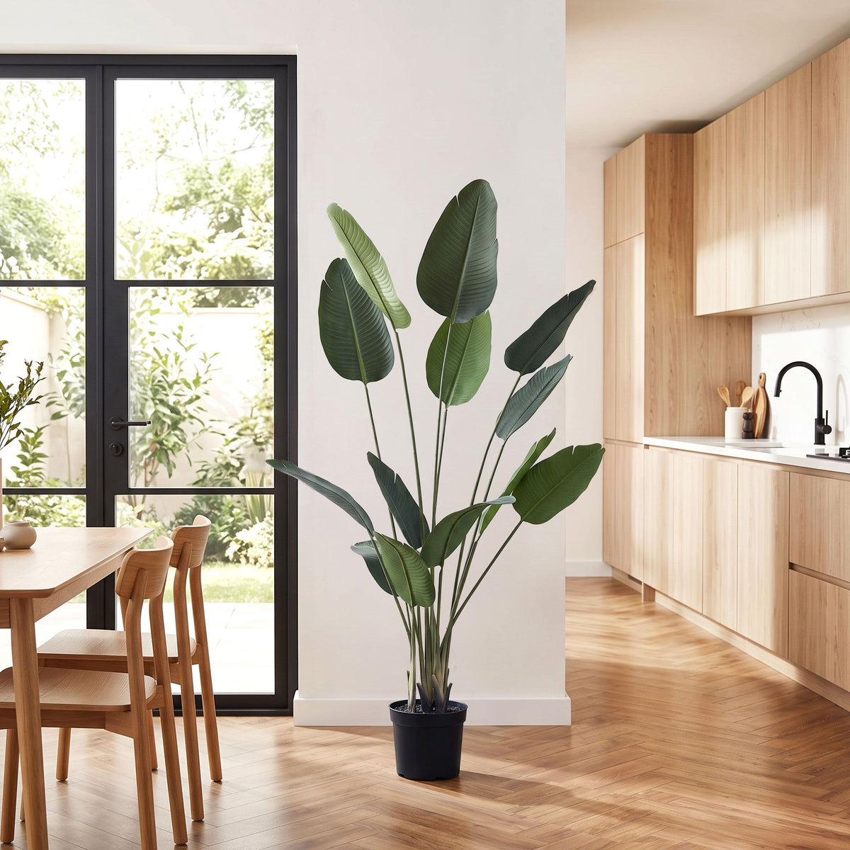 Artiss 150cm Artificial Bird of Paradise Plant Fake Indoor Tree Black Pot Decor