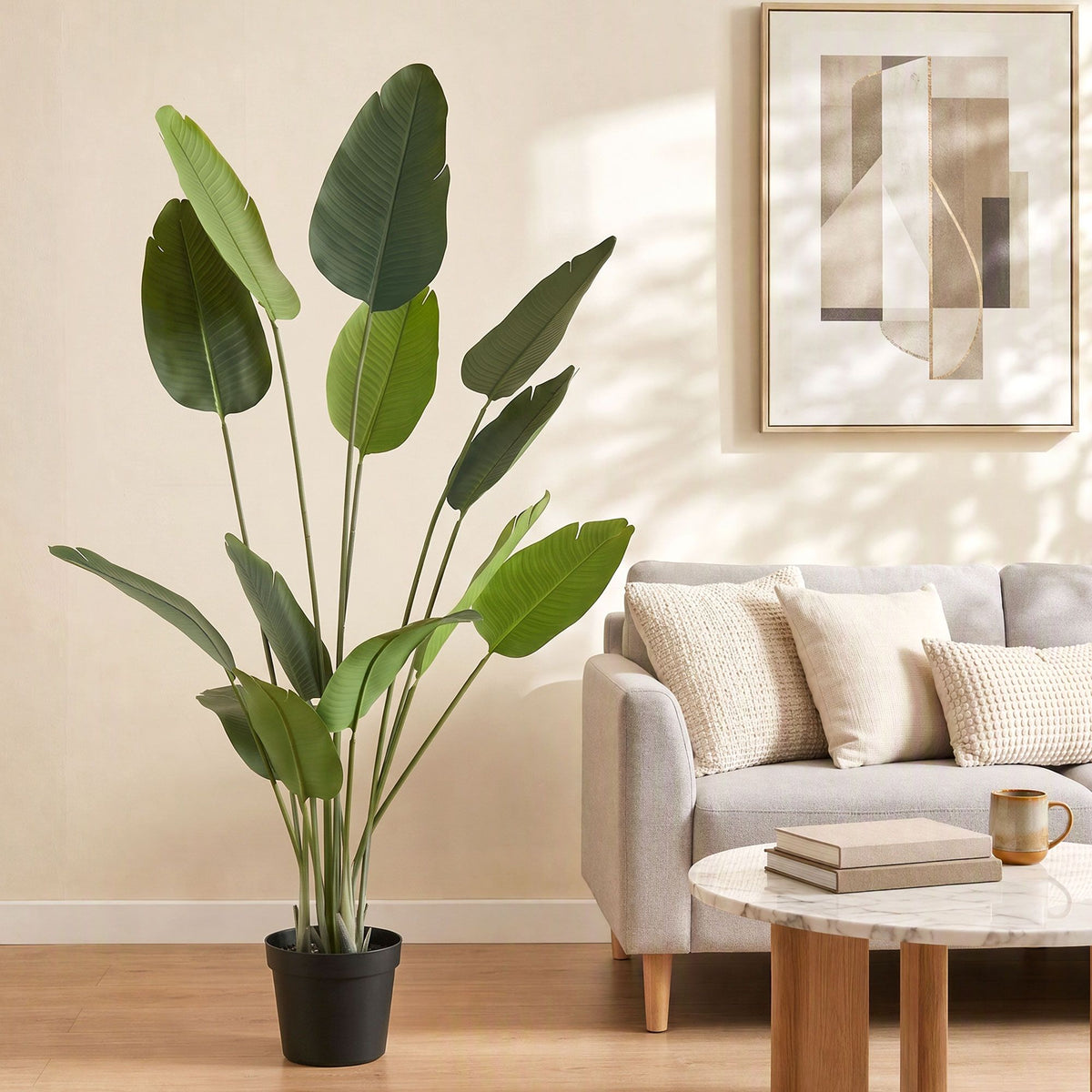 Artiss 180cm Artificial Bird of Paradise Plant Fake Indoor Tree Black Pot Decor