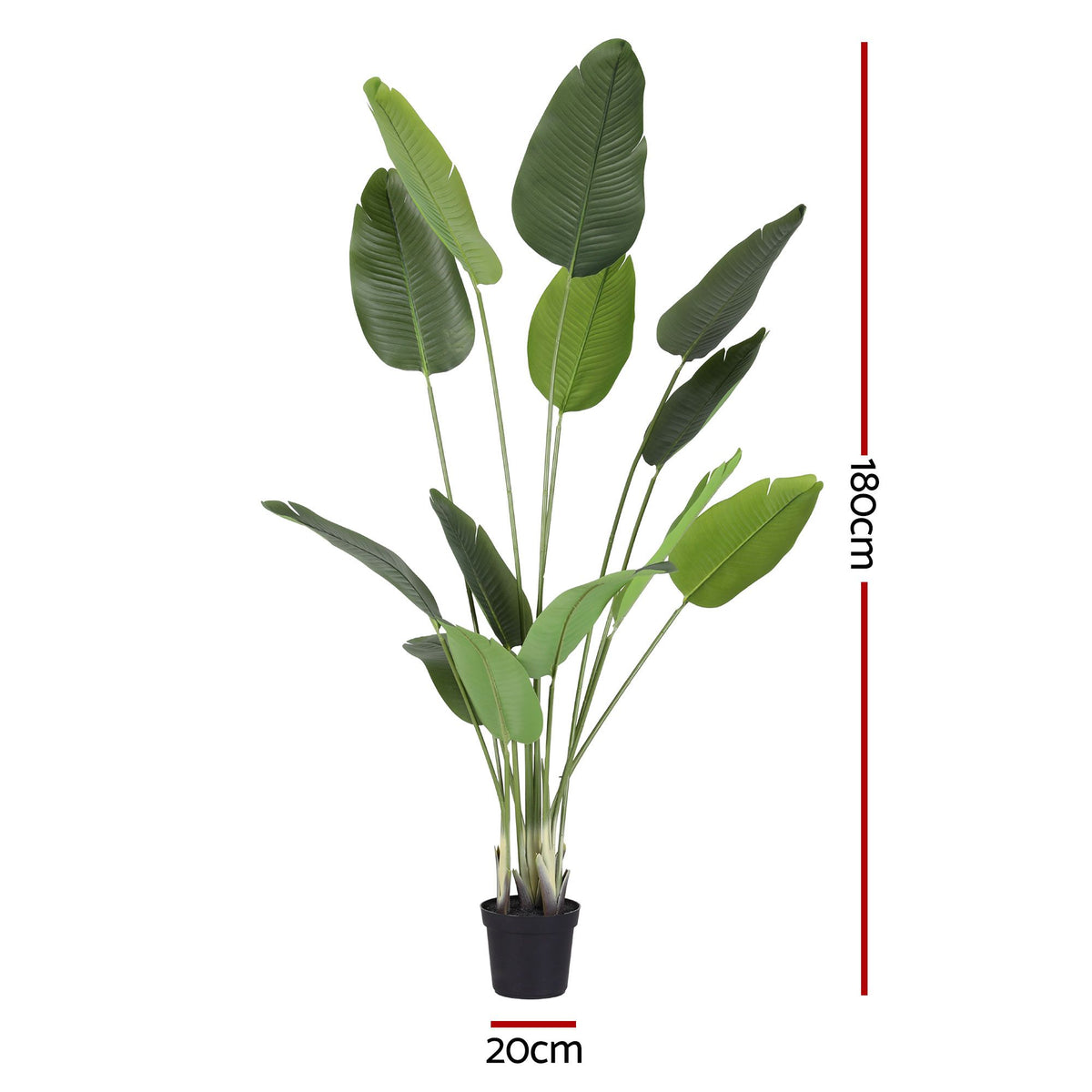 Artiss 180cm Artificial Bird of Paradise Plant Fake Indoor Tree Black Pot Decor
