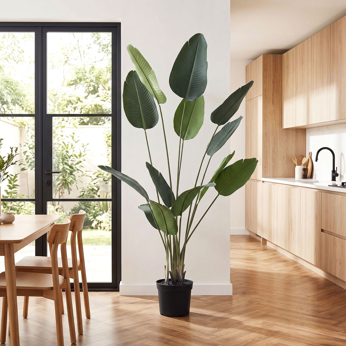 Artiss 180cm Artificial Bird of Paradise Plant Fake Indoor Tree Black Pot Decor