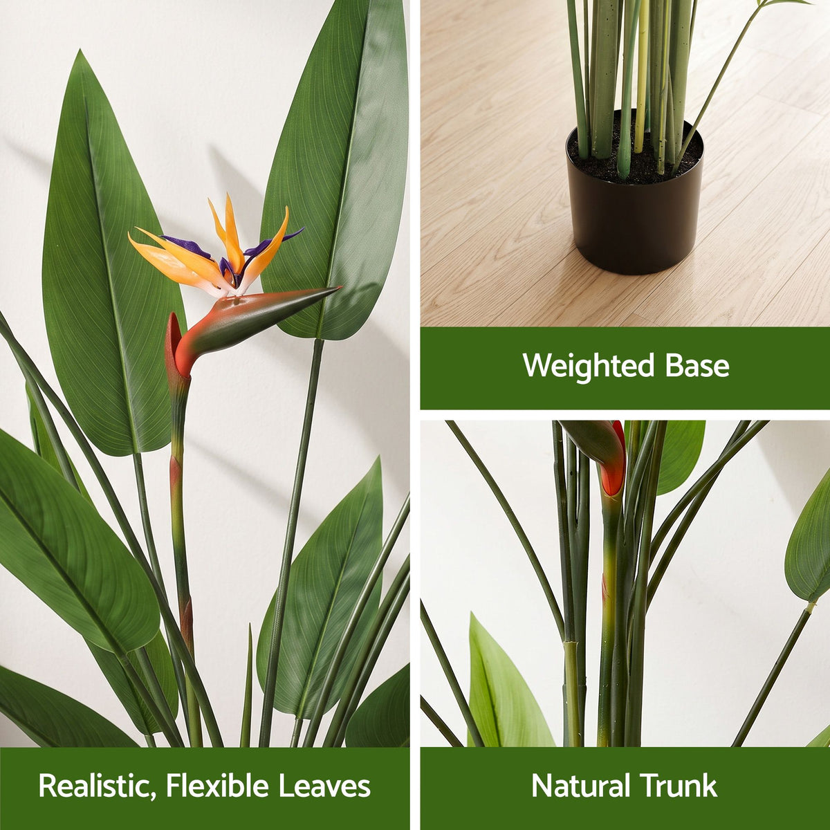 Artiss 150cm Artificial Bird of Paradise Plant with Flowers Realistic Leaves for Home Office Decor