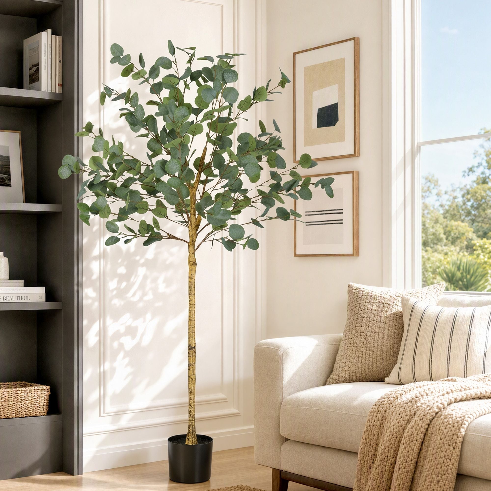 Artiss 150cm Artificial Eucalyptus Tree Fake Indoor Plant Black Pot Home Decor