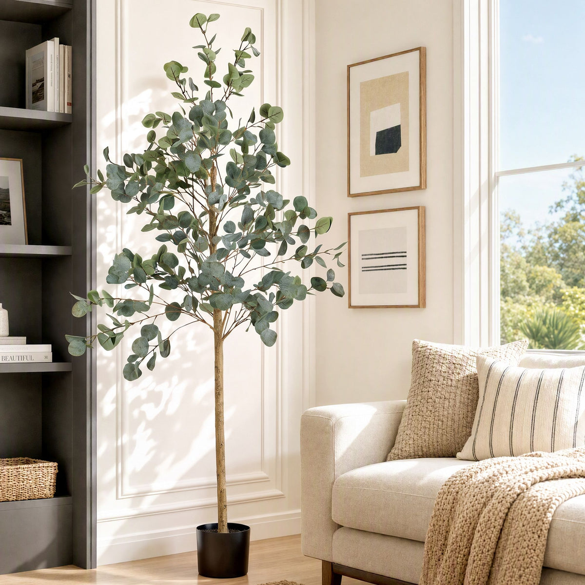 Artiss 180cm Artificial Eucalyptus Tree Fake Indoor Plant Black Pot Home Decor