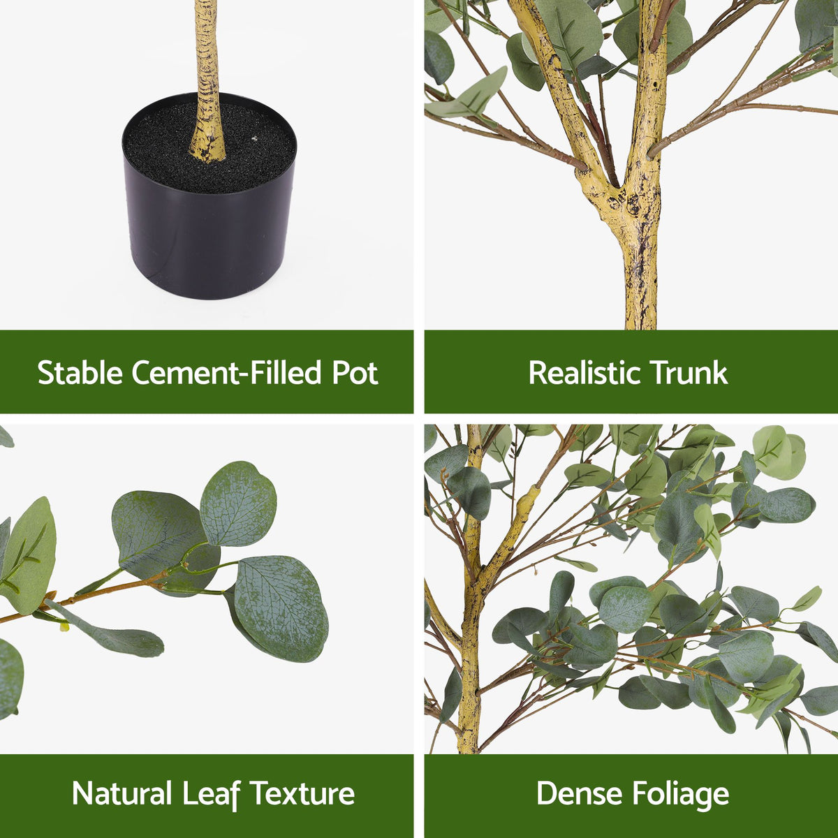 Artiss 180cm Artificial Eucalyptus Tree Fake Indoor Plant Black Pot Home Decor