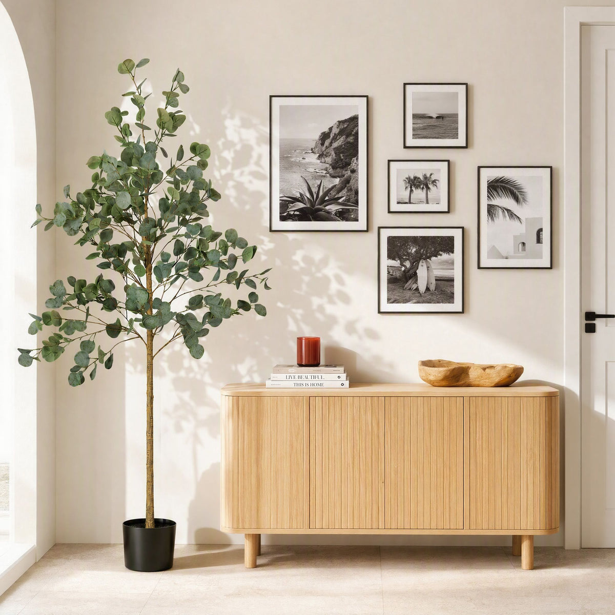 Artiss 180cm Artificial Eucalyptus Tree Fake Indoor Plant Black Pot Home Decor
