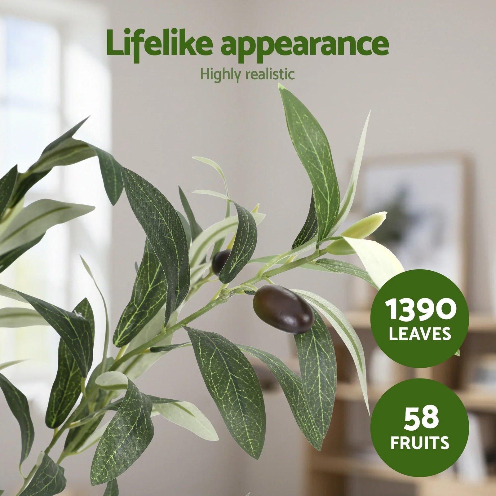 210cm Artificial Olive Tree Faux Trees Indoor Decor Artificial Plants Lifelike Plant 2.1M