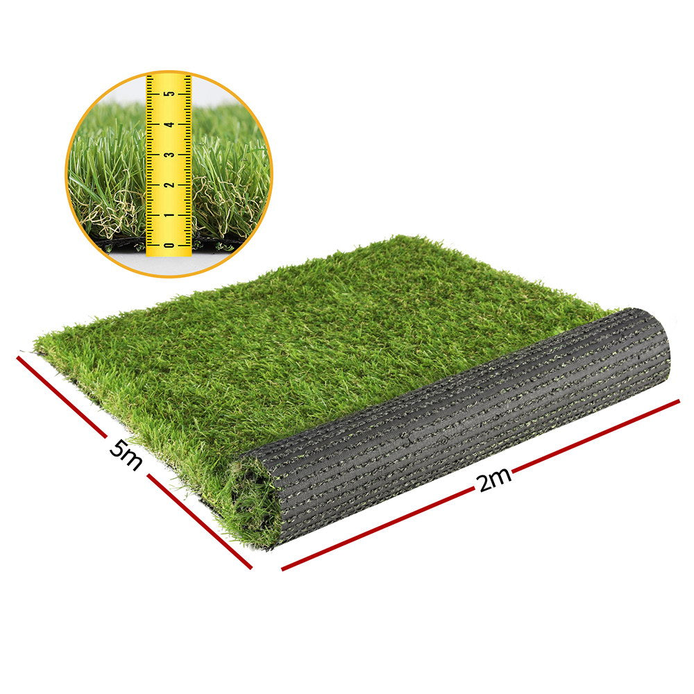 Primeturf Artificial Grass 35mm 2mx5m Synthetic Fake Lawn Turf Plastic Plant 4-coloured