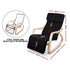 Artiss Bentwood Rocking Armchair Adjustable Footrest Cotton Lounge Chair Black