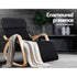 Artiss Bentwood Rocking Armchair Adjustable Footrest Cotton Lounge Chair Black