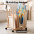 Artiss Compact Art Drying & Canvas Storage Rack with Wheels Solid Wood 50cm