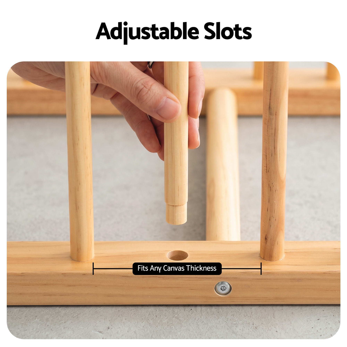 Artiss Art Drying & Canvas Storage Rack with Wheels Solid Wood 76cm Lightwood