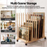Artiss Art Drying & Canvas Storage Rack with Wheels Solid Wood 76cm Lightwood