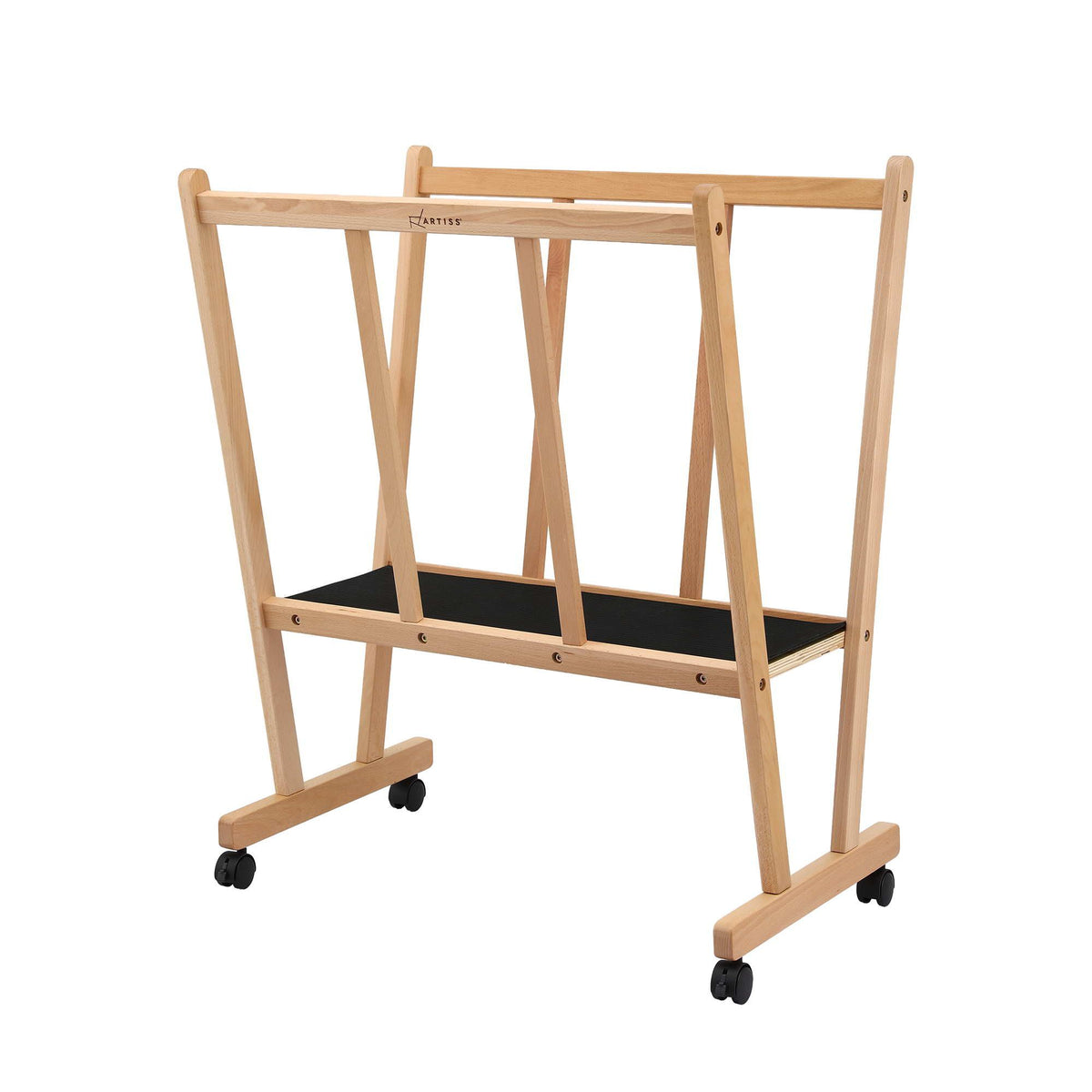 Artiss Art Print Rack with Castors Beech Wood Canvas Drying Storage Display Rack