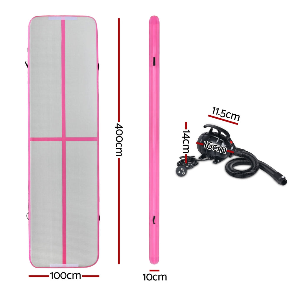 4X1M Airtrack Inflatable Air Track Tumbling Mat W/Pump Floor Gymnastics