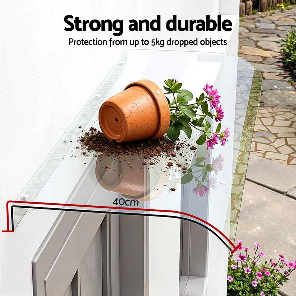 Window Door Awning 0.4mx1m Transparent