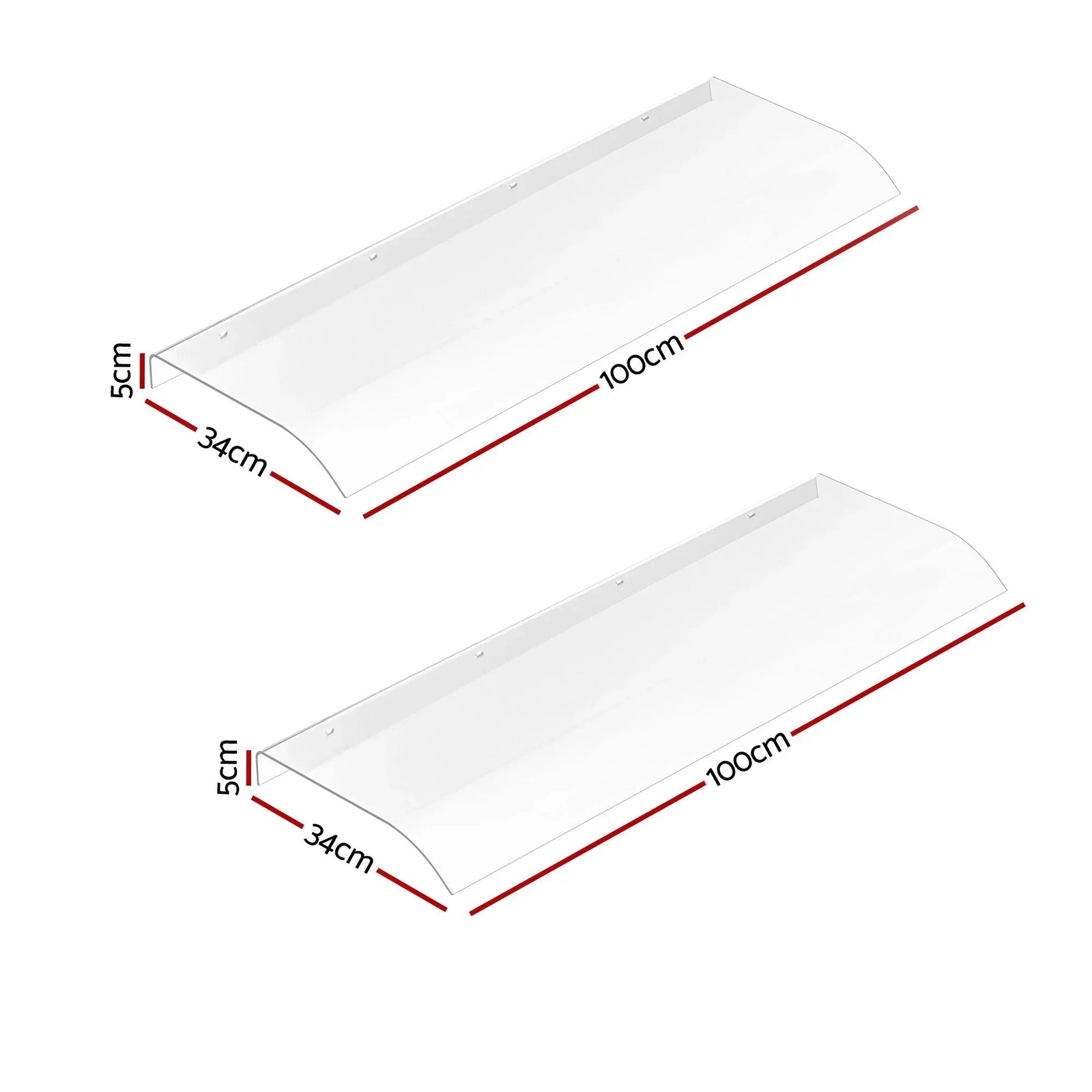 Window Door Awning 0.4mx2m Transparent