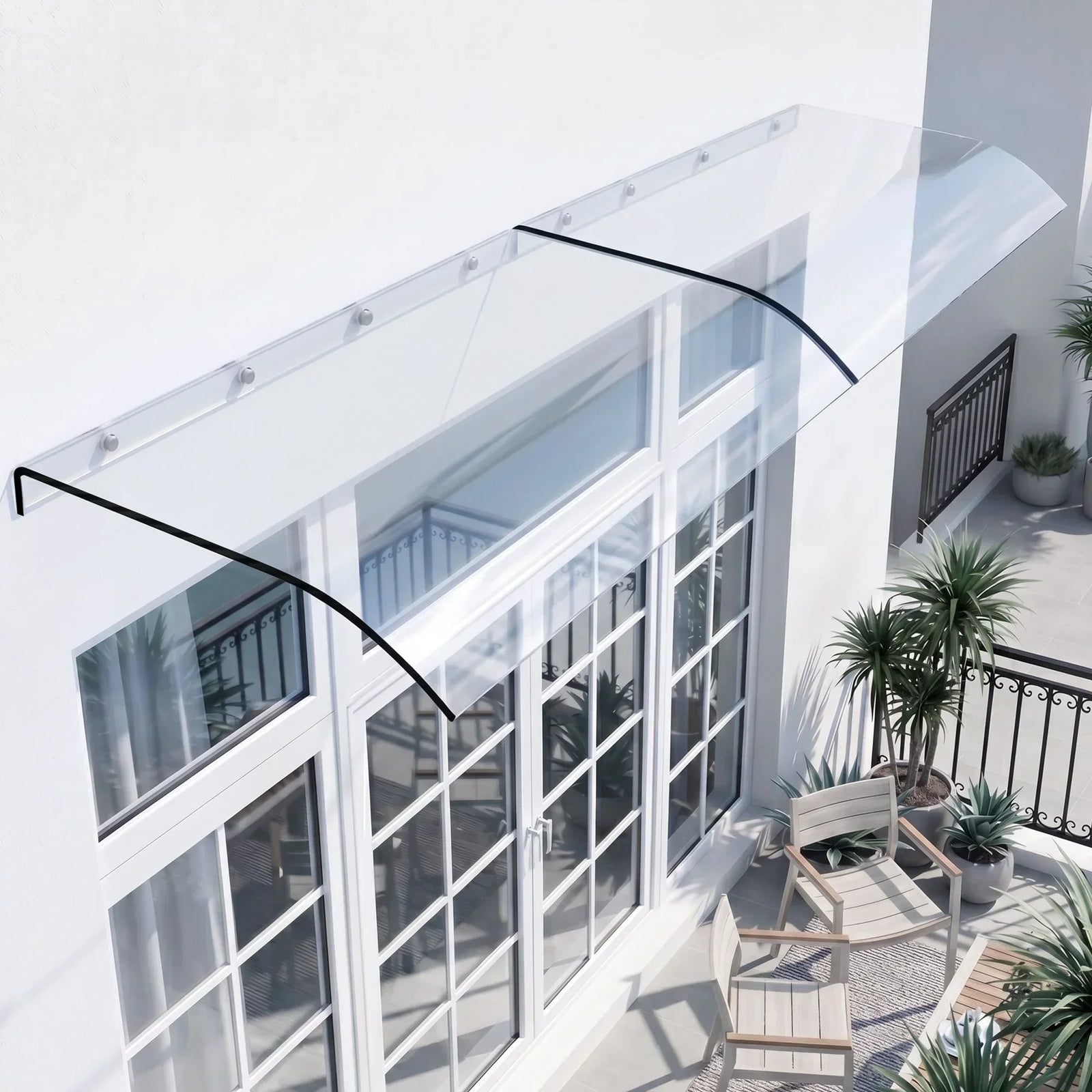 Window Door Awning 0.4mx2m Transparent