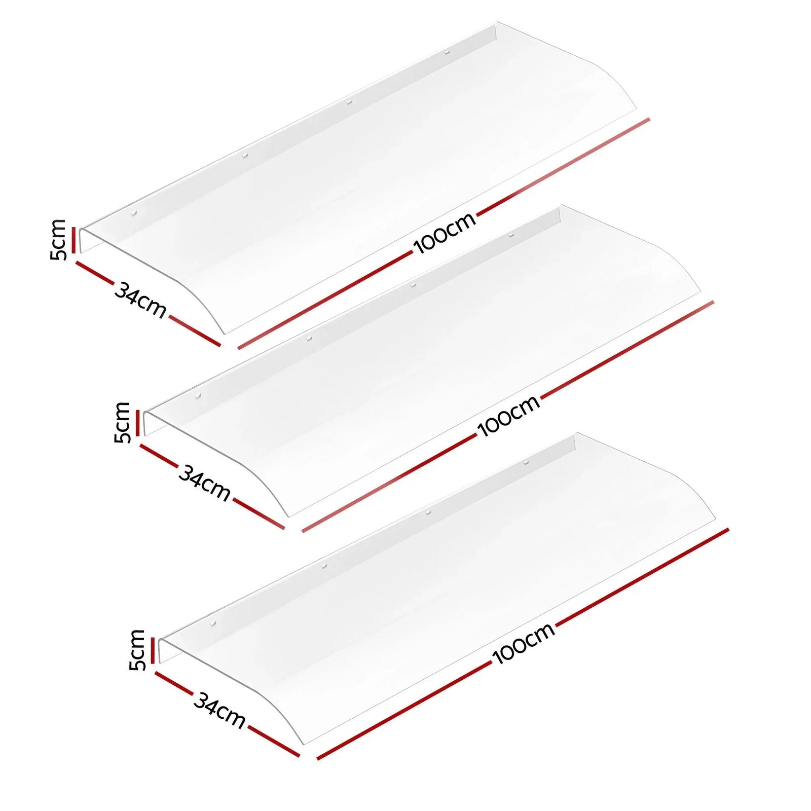 Window Door Awning 0.4mx3m Transparent