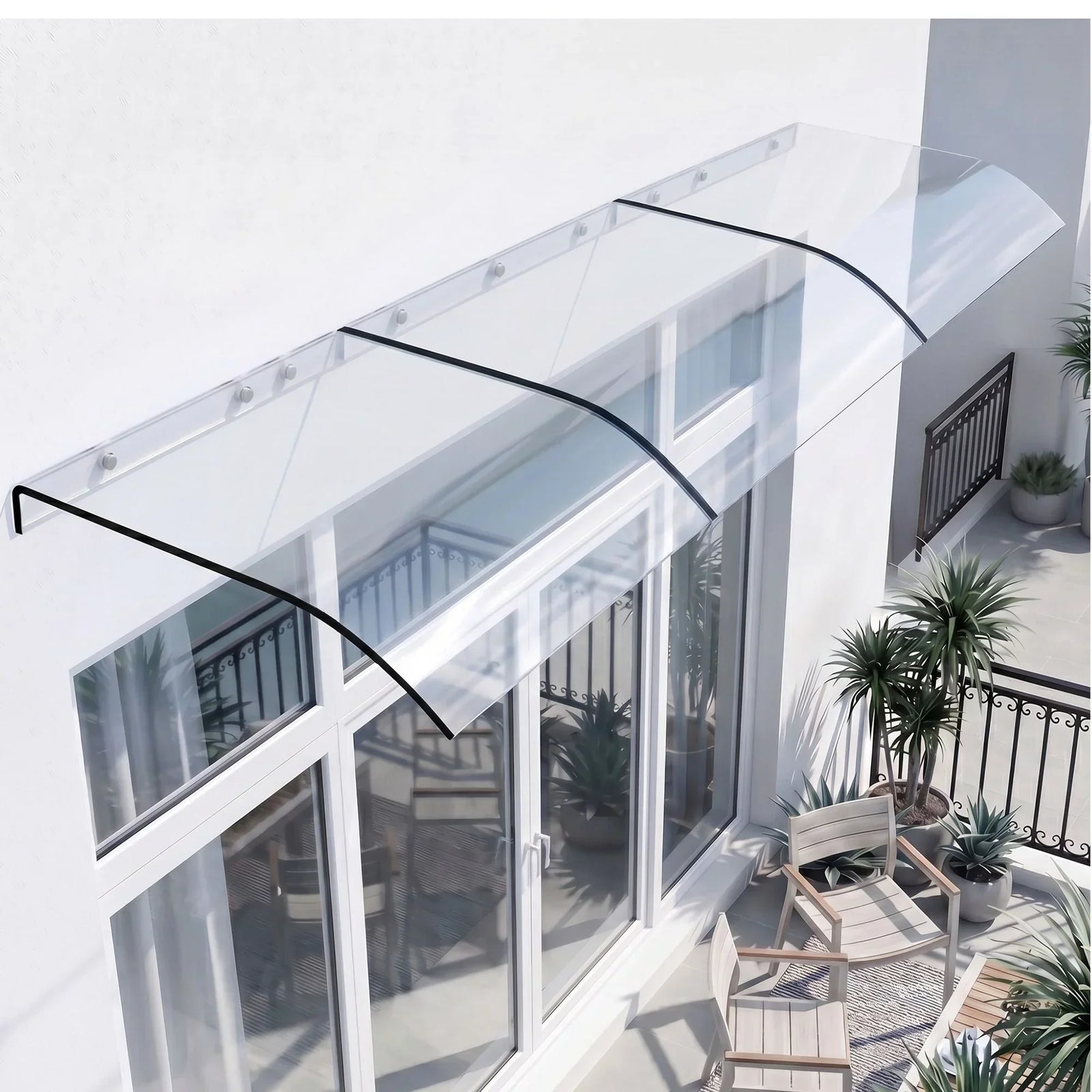 Window Door Awning 0.4mx3m Transparent