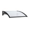 0.8x1m Transparent Window Door Awning UV Rain Protection Canopy Black