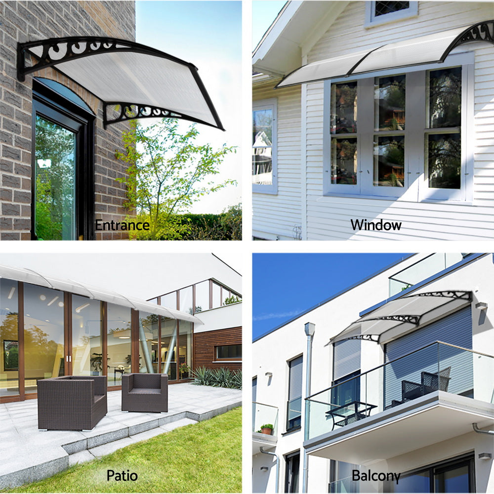 Window Door Awning 0.8mx1m Transparent