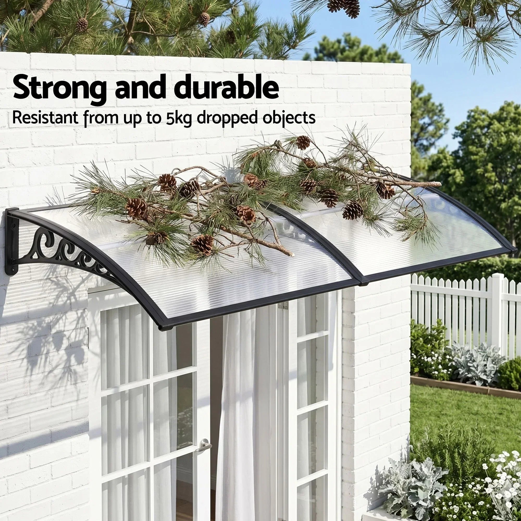 Window Door Awning 0.8mx2m Transparent