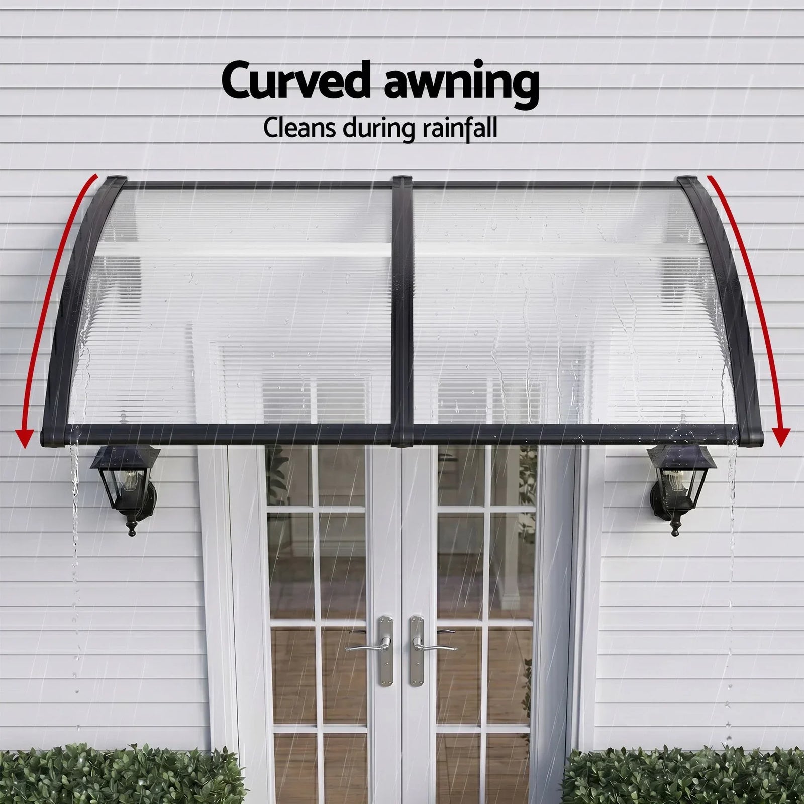 Window Door Awning 0.8mx2m Transparent
