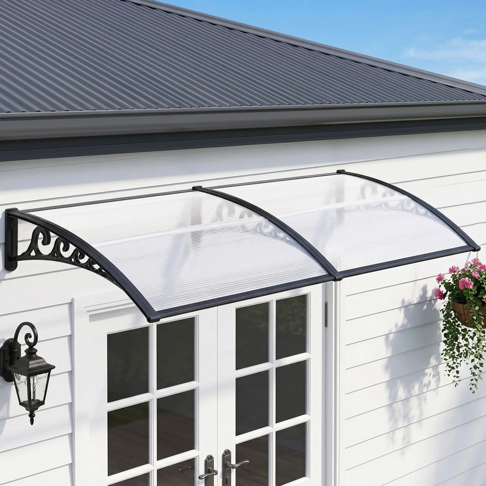 Window Door Awning 0.8mx2m Transparent