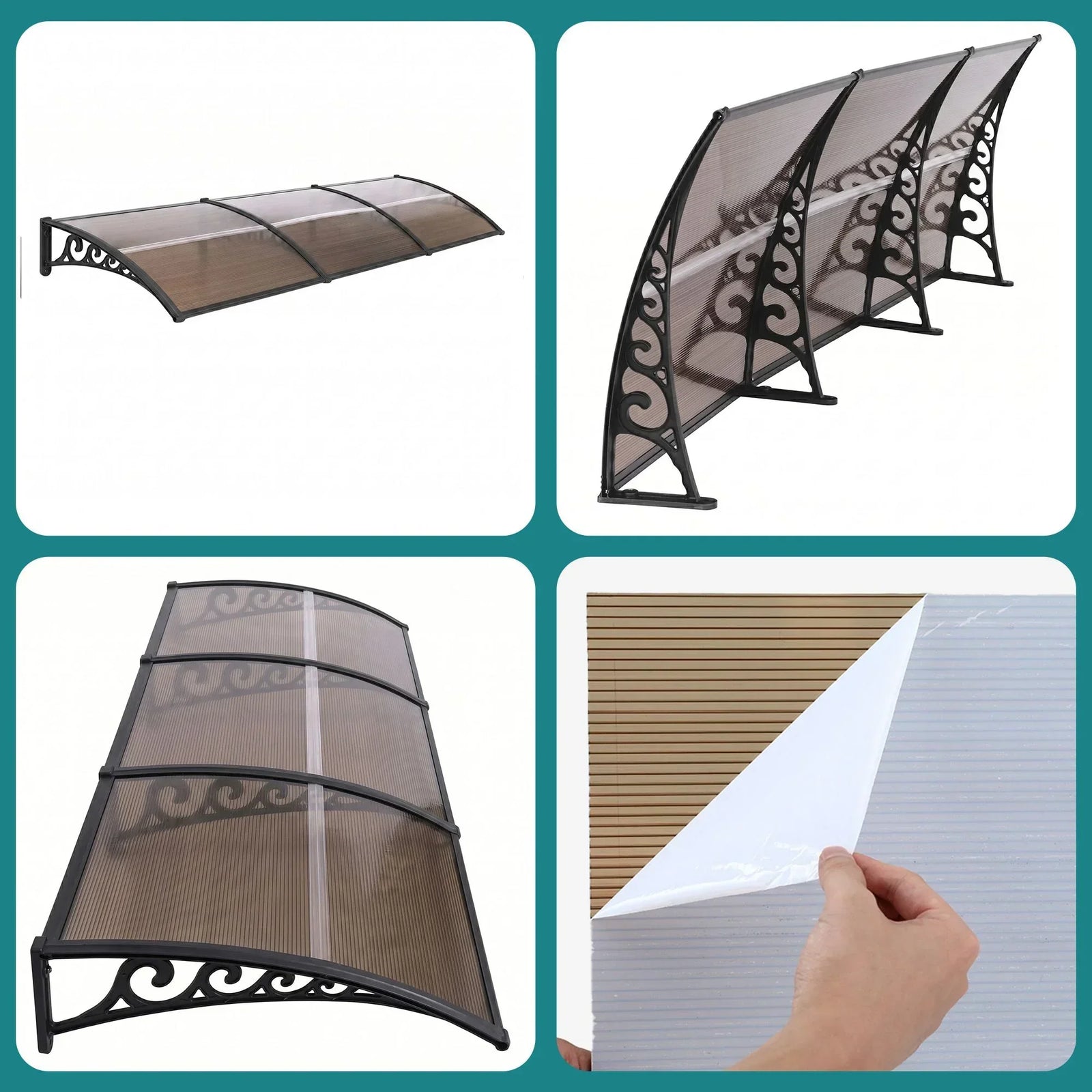 Window Door Awning 0.8mx3m Brown