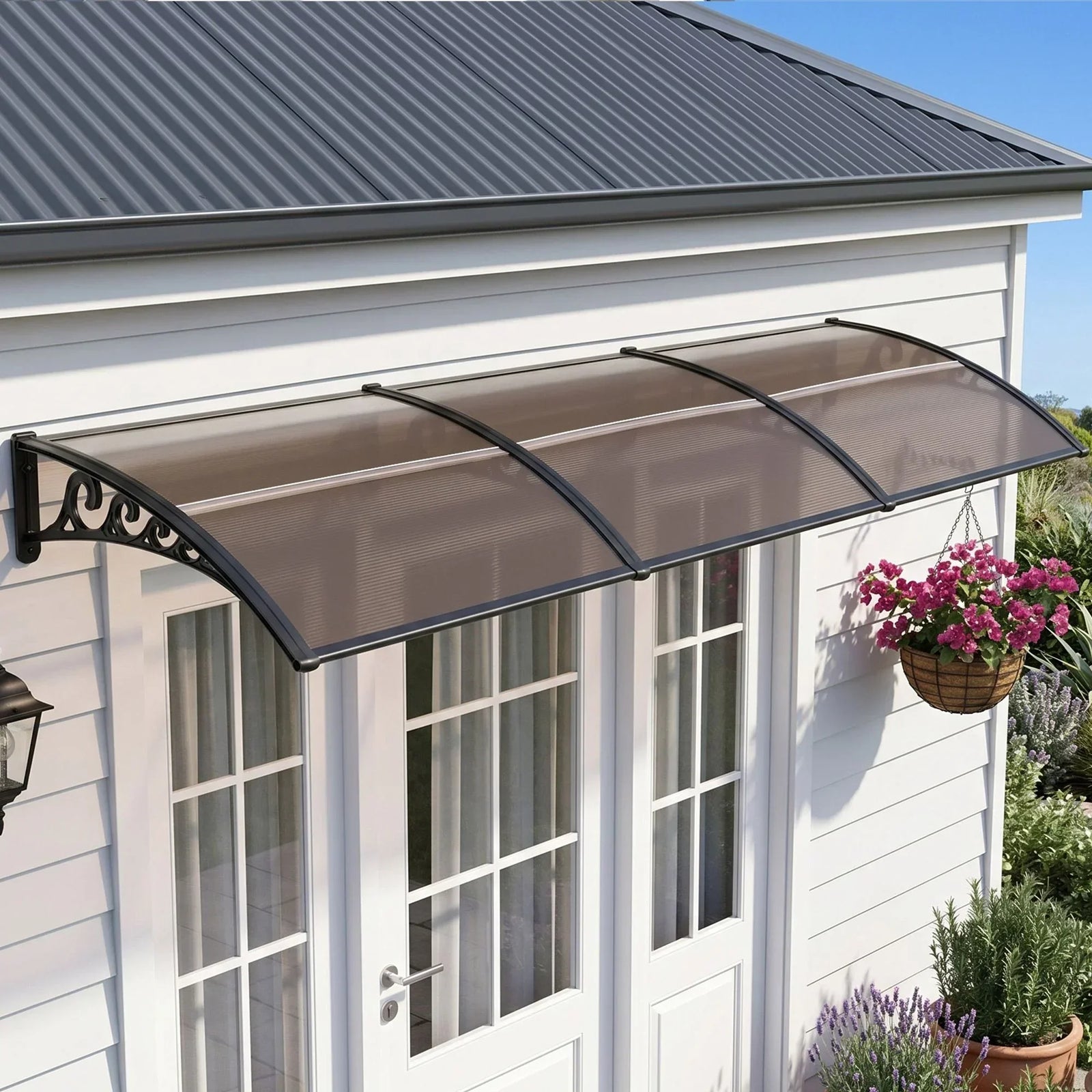 Window Door Awning 0.8mx3m Brown