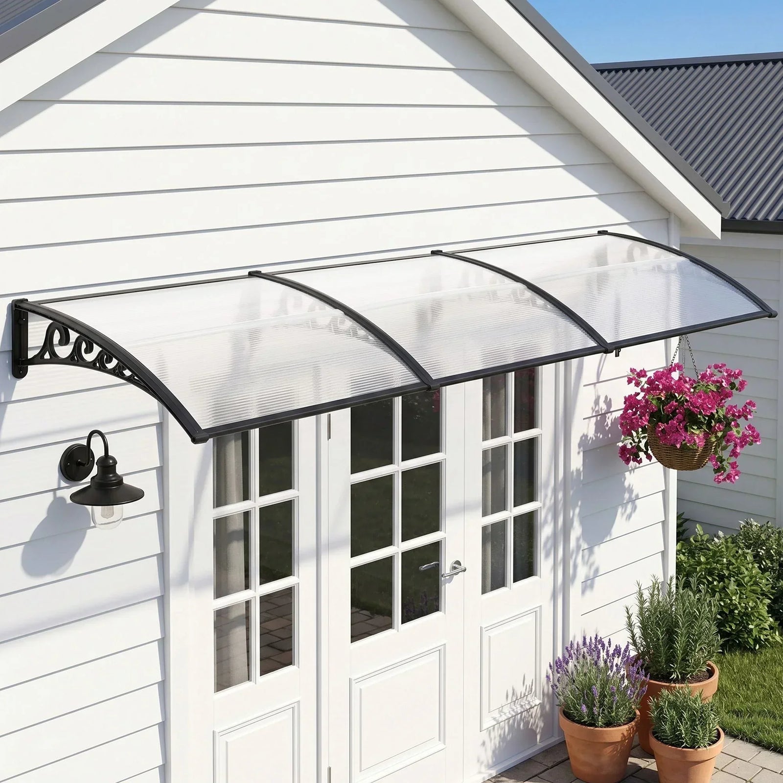 Window Door Awning 0.8mx3m Transparent
