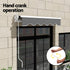 Instahut Retractable Folding Arm Awning Manual Sunshade 2Mx1.5M Grey