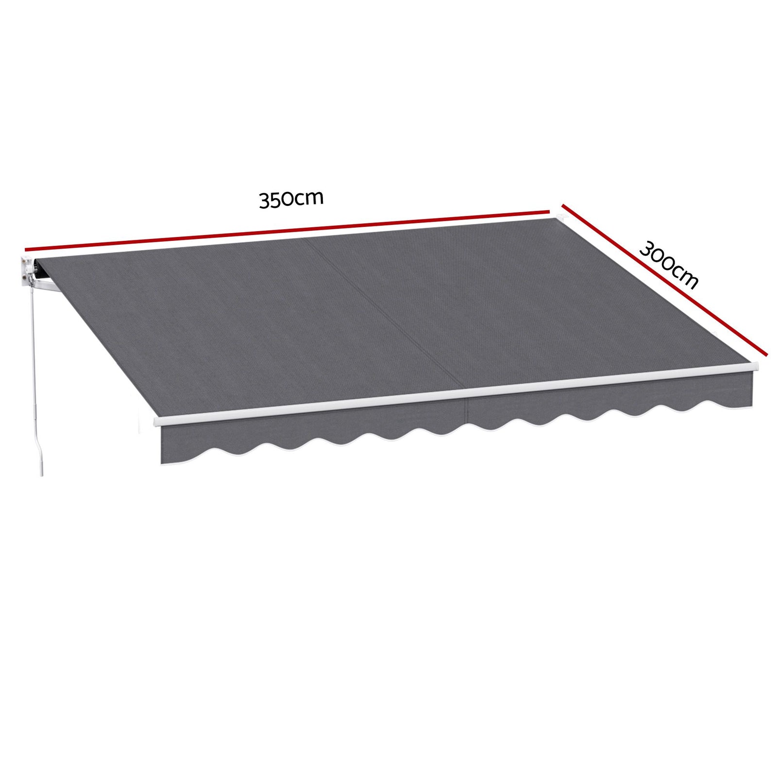 Folding Arm Awning – 3.5×3m Retractable Shade, UV‑Resistant, Grey