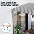 Instahut Retractable Folding Arm Awning Manual Sunshade 4Mx3M Grey White