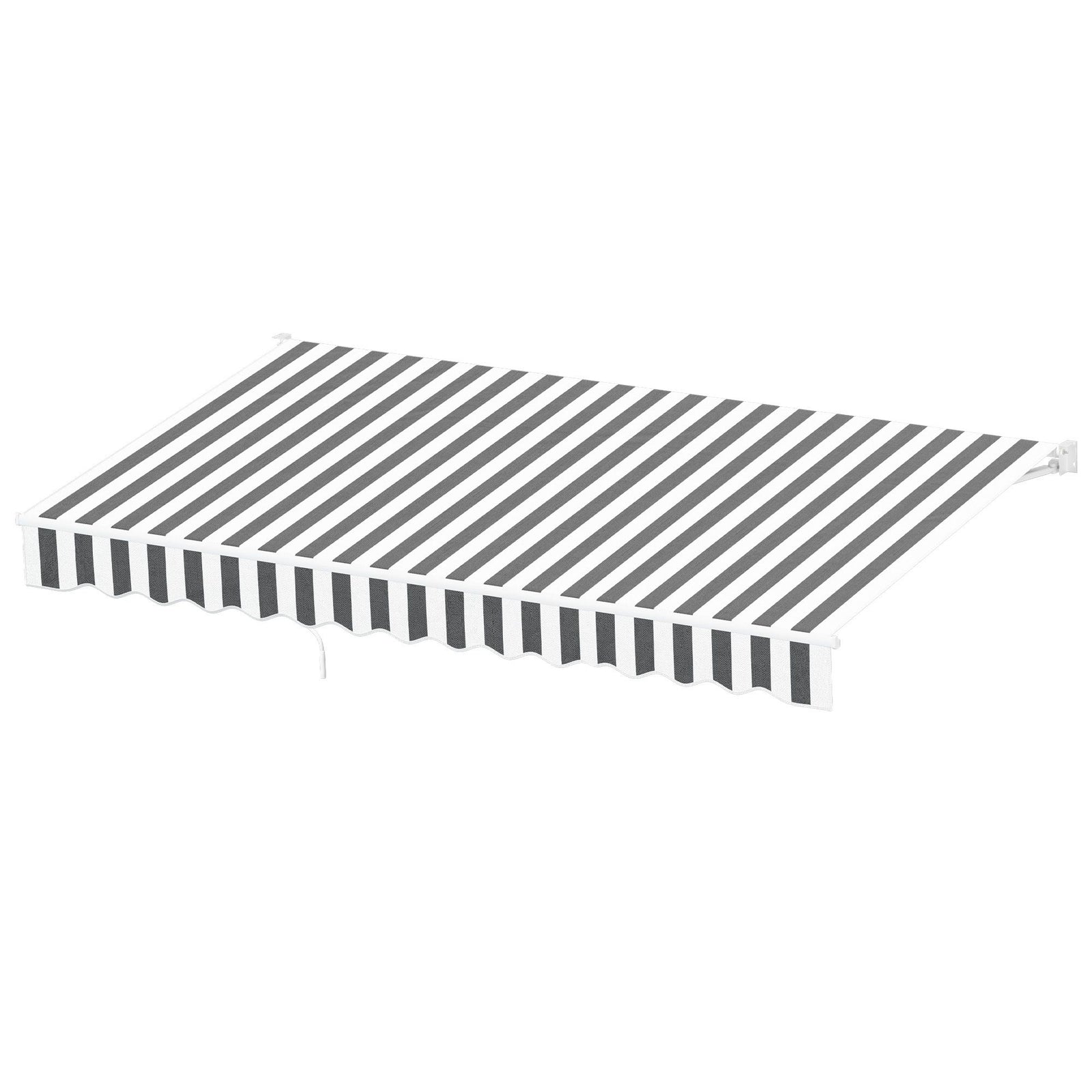 Folding Arm Awning – 4.5×3m Retractable Shade, UV‑Resistant, Grey White