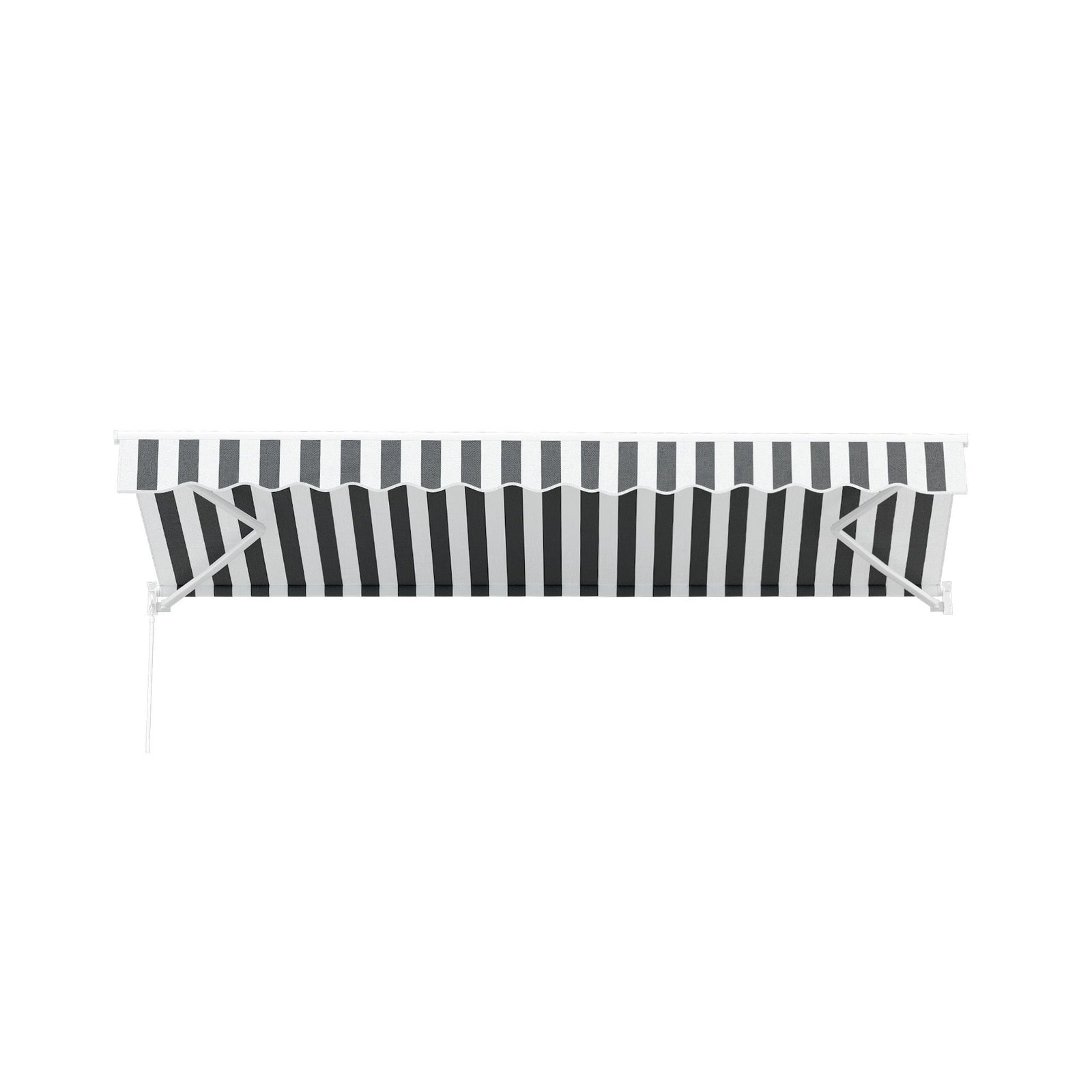Folding Arm Awning – 4.5×3m Retractable Shade, UV‑Resistant, Grey White