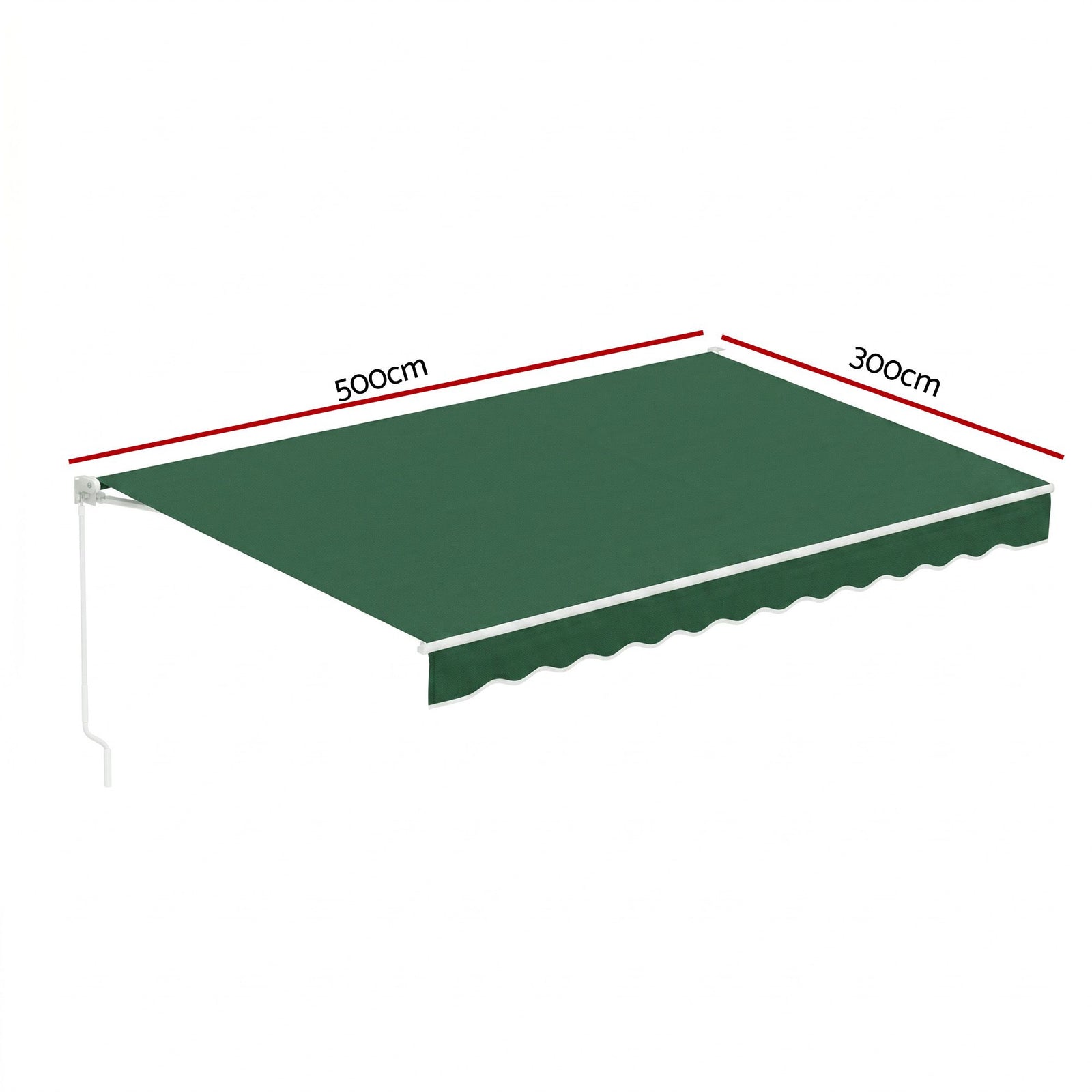 Folding Arm Awning – 5×3m Retractable Shade, UV‑Resistant, Dark Green
