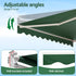 Folding Arm Awning – 5×3m Retractable Shade, UV‑Resistant, Dark Green