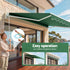 Folding Arm Awning – 5×3m Retractable Shade, UV‑Resistant, Dark Green