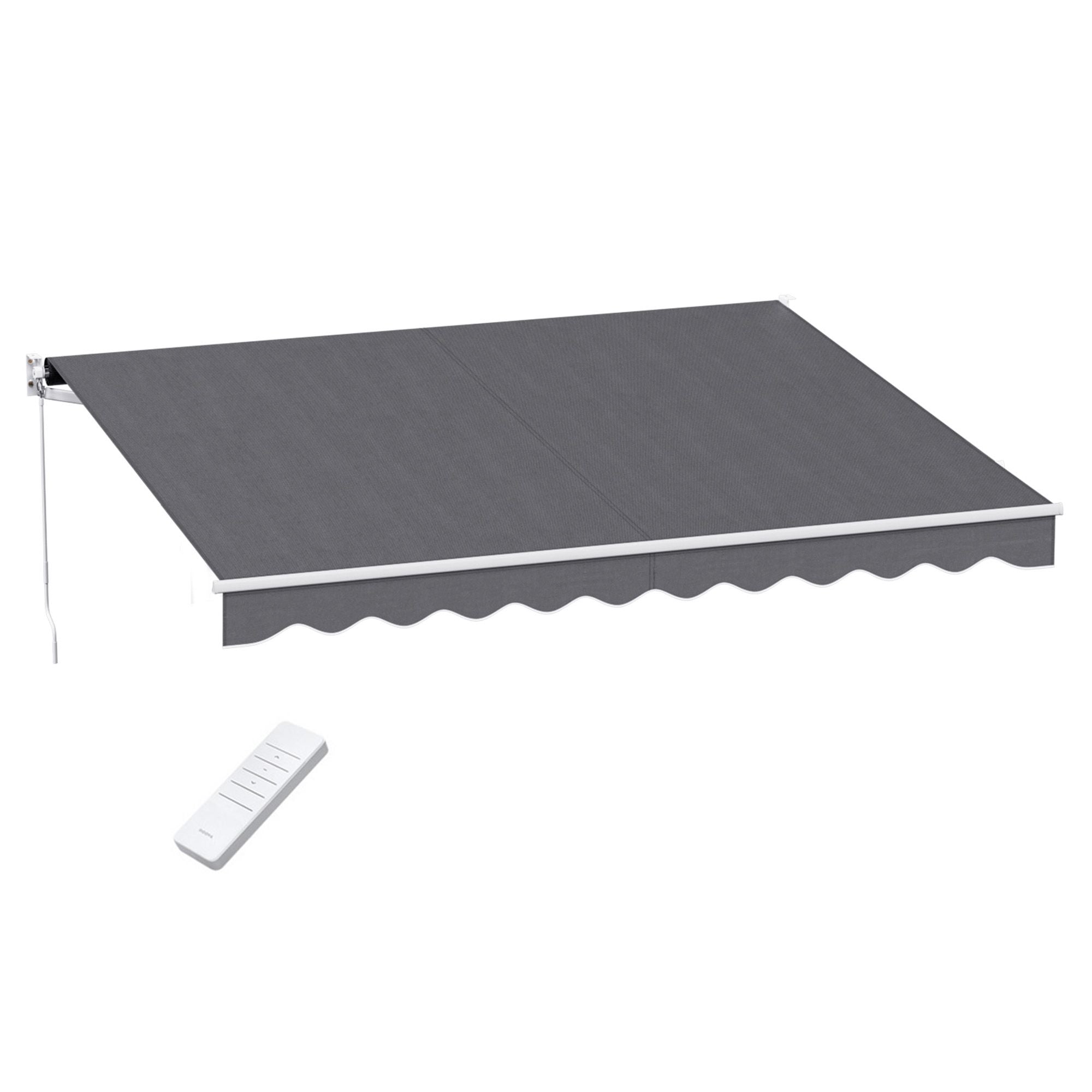 Motorised Folding Arm Awning 3.5×3m – Retractable Sunshade Grey