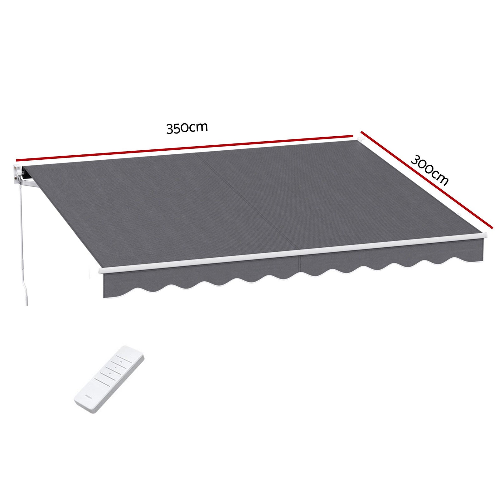 Motorised Folding Arm Awning 3.5×3m – Retractable Sunshade Grey